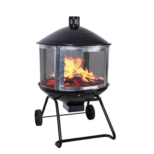 Alluring Living Accents 28in Steel Black Firepit At Ace Hardware Fire Pit With Wheels