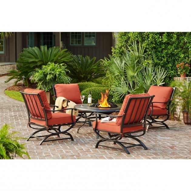 Best Hampton Bay Redwood Valley 5 Piece Patio Fire Pit Seating Set With Hampton Bay Redwood Valley 5piece Patio Fire Pit