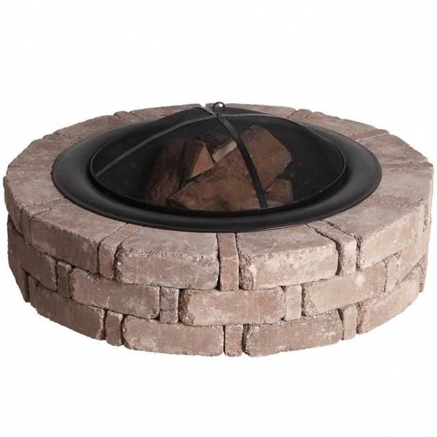 Outstanding Pavestone Rumblestone 46 In X 105 In Round Concrete Fire Pit Home Depot Fire Pit Rocks