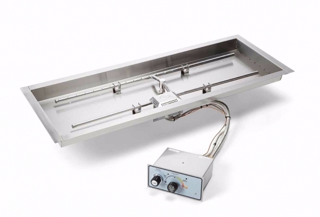 Picture of Rectangle Gas Fire Pit Insert Push Button Flame Sensing Rectangle Fire Pit Insert