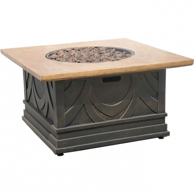 Remarkable Hampton Bay Avila 36 In Square Envirostone Propane Fire Pit 66598 Propane Fire Pits At Home Depot