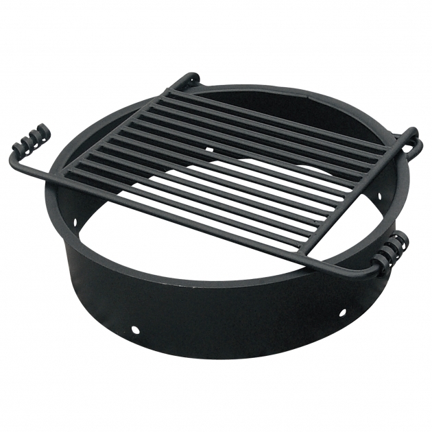 Wonderful Pilot Rock Steel Fire Ring With Cooking Grate 24in Diameter Fire Pit Ring With Grill