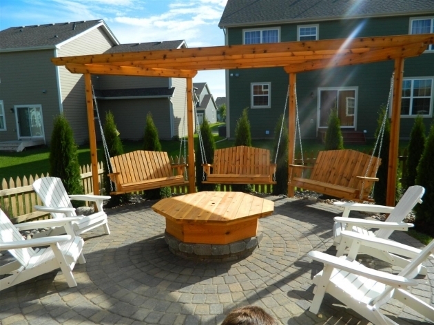 Alluring Octagon Swing Around Fire Pit Home Swings Around Fire Pit