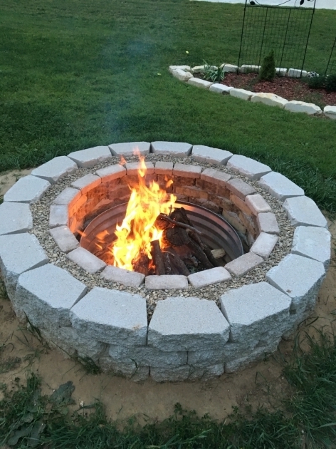 Amazing Fire Pit Made From Bricks Grout Gravel And Retaining Wall Retaining Wall Block Fire Pit