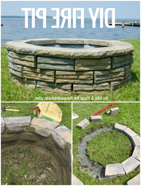 Delightful Remodelaholic Diy Retaining Wall Block Fire Pit Retaining Wall Blocks For Fire Pit