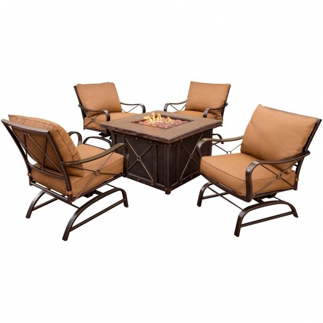 Fantastic Hanover Summer Nights 5 Piece Patio Fire Pit Set With 4 Cushion Fire Pit Sets With Seating