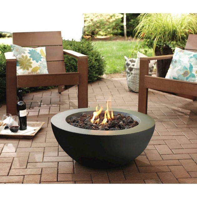 Fantastic Round Propane Fire Pit Black Threshold Image 2 Of 2 Threshold Round Propane Fire Pit