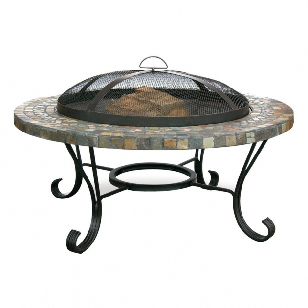 Image of Uniflame 34 In Slate Tile Fire Pit Wad931sp The Home Depot Hampton Bay Fire Pit Table Replacement Parts