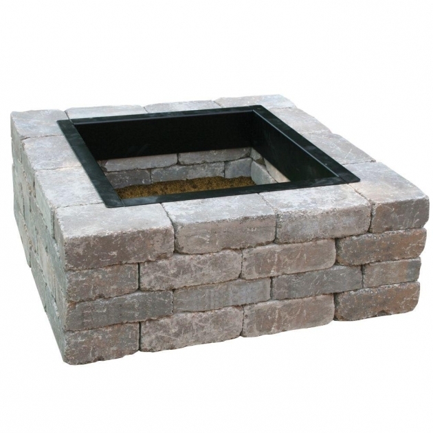 Incredible Anchor Fresco 44 In X 16 In Northwoods Tan Concrete Fire Pit Kit Pavestone Fire Pit Kit Home Depot