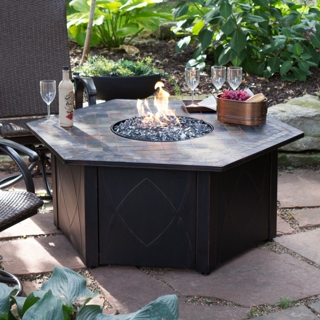 Incredible Uniflame 55 In Decorative Slate Tile Lp Gas Outdoor Fire Pit With Uniflame Lp Gas Ceramic Tile Fire Pit Table