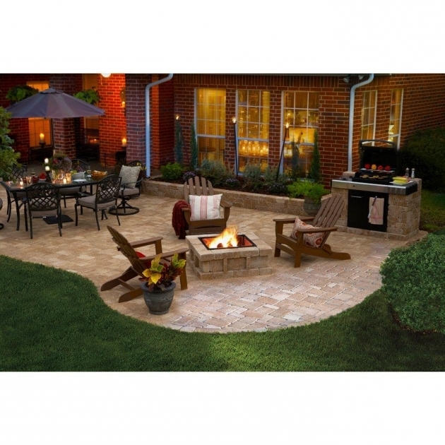 Marvelous Pavestone Rumblestone 385 In X 21 In Square Concrete Fire Pit Pavestone Fire Pit Kit Home Depot