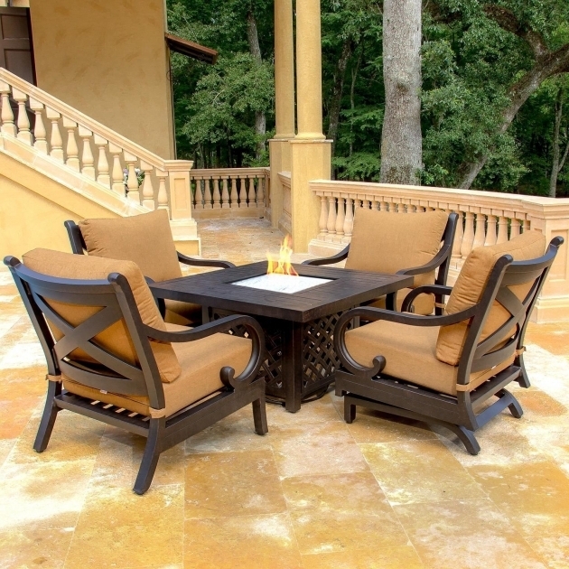 Outstanding Avondale 5 Piece Aluminum Patio Fire Pit Seating Set Lakeview Fire Pit Sets With Seating