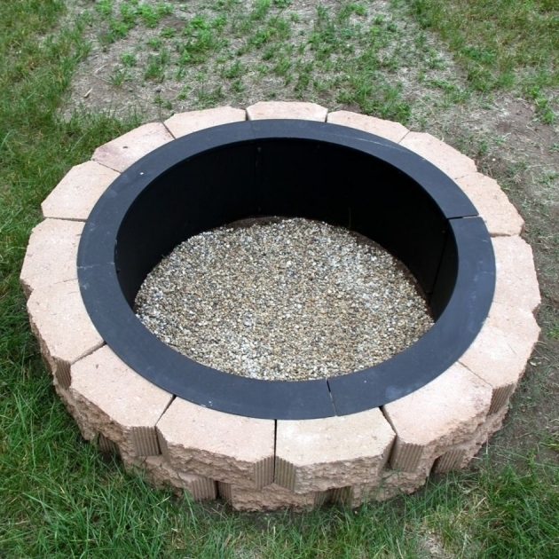 Outstanding Patio Ideas Gas Fire Pit Kits With Stoned Round Fire Pit And Wood Wood Burning Stone Fire Pit Kit