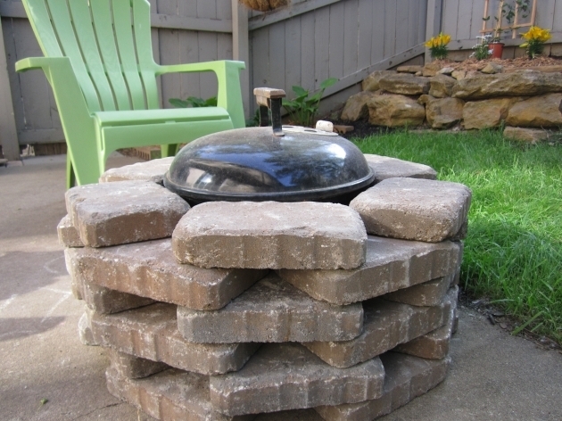 Picture of Diy Fire Pit We Placed Stone Around Our Simple Weber Grill To Fire Pit And Grill Combination