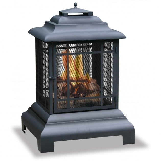 Stylish Uniflame 28 Inch Black Belmont Style Pagoda Fire Pit Firehouse Pagoda Fire Pit