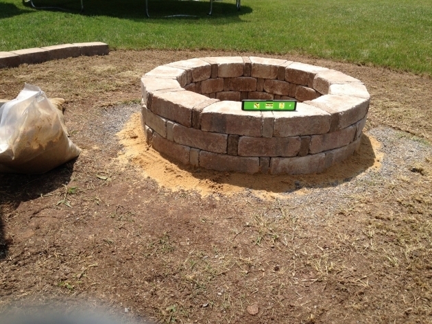 Wonderful Finished Fire Pit Rumble Stone From Home Depot Backyard Patio Fire Pit Ideas Home Depot