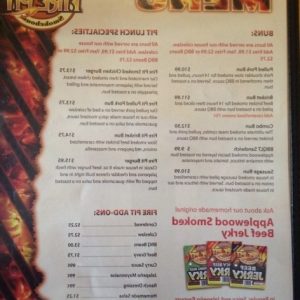 Fire Pit Menu