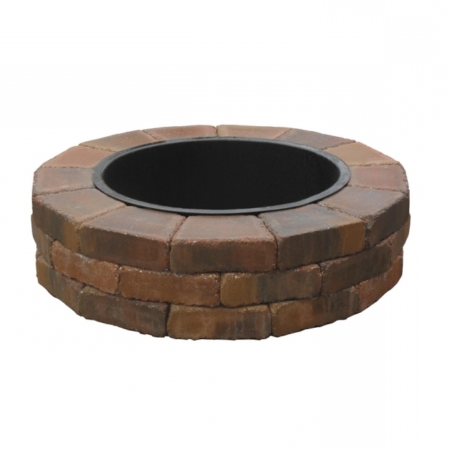 Wonderful Fire Pit Kits Fantastic Image Ideas Exteriorray Stone Round Shaped Menards Fire Pit