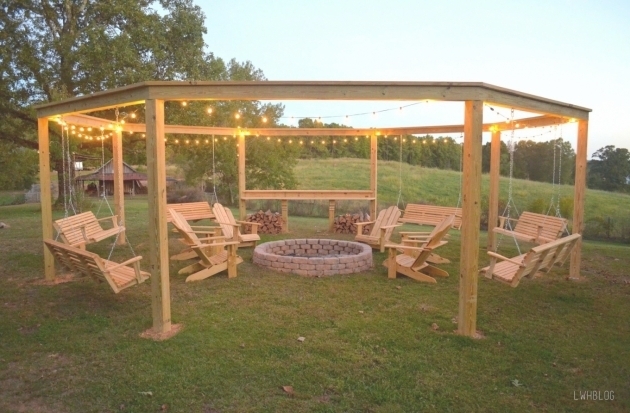 Wonderful Octagon Fire Pit Swing Plans Archives Lenassweethome Furniture Octagon Fire Pit With Swings