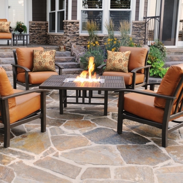Amazing Homecrest Midtown 5 Piece Cast Aluminum Fire Pit Conversation Set Patio Conversation Sets With Fire Pit