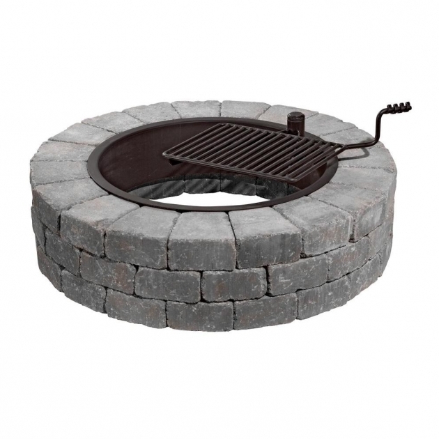 Awesome Necessories Grand 48 In Fire Pit Kit In Bluestone With Cooking Fire Pit Grate For Cooking