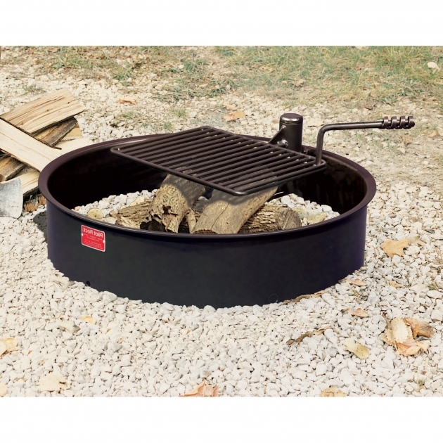 Best Exterior Pilot Rock Steel Fire Ring With Cooking Grate And Fire 48 Fire Pit Ring