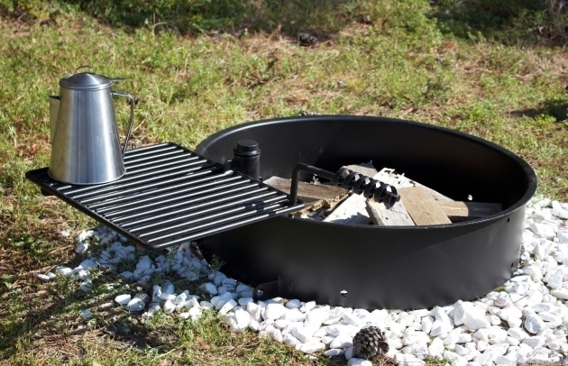 Delightful 24 Steel Fire Ring With Cooking Grate Campfire Pit Park Grill Steel Ring For Fire Pit