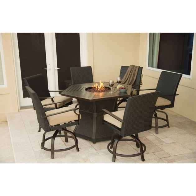 Delightful Hanover Aspen Creek Bar Height Fire Pit Dining Set Hayneedle Bar Height Fire Pit Table Set