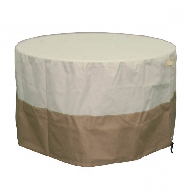 Gorgeous Shop Garden Treasures 44 In Beige Khaki Round Firepit Cover At Fire Pit Covers Lowes