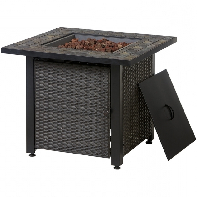 Image of Shop Garden Treasures 30 In W 50000 Btu Dark Resin Slatebrown Square Fire Pit Insert Lowes