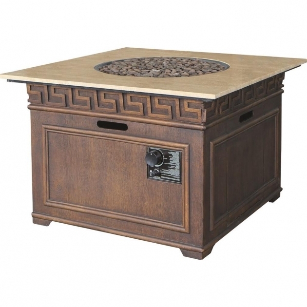Inspiring Bond Manufacturing Sonoma 38 In Square Envirostone And Travertine Home Depot Gas Fire Pit