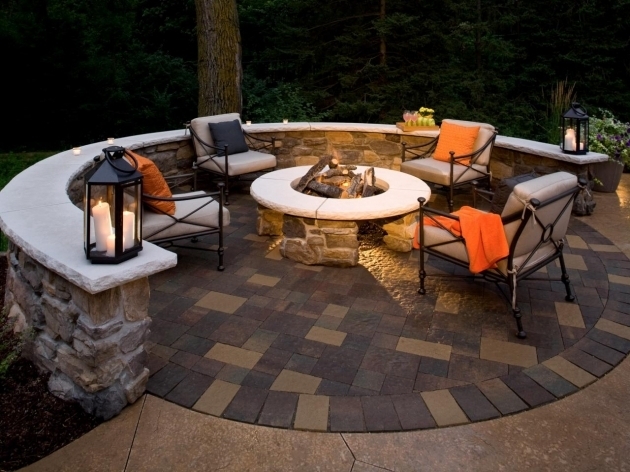 Inspiring Designing A Patio Around A Fire Pit Diy Brick Fire Pit Plans