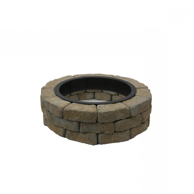 Picture of Shop Allen Roth Tangray Flagstone Fire Pit Patio Block Project Fire Pit Kit Lowes