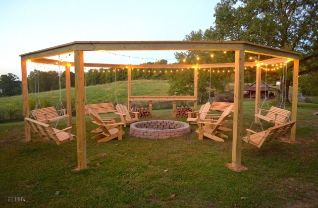 Remarkable Remodelaholic Tutorial Build An Amazing Diy Pergola And Firepit Fire Pit Swing Set