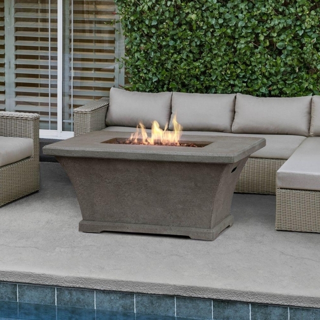 Stylish Real Flame Monaco 55 In Fiber Concrete Rectangle Chat Height Rectangle Propane Fire Pit