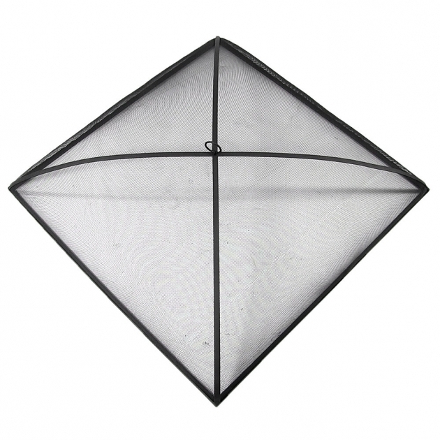 Stylish Sunnydaze Square Fire Pit Spark Screen Black Steel Mesh Cover Fire Pit Screen Covers
