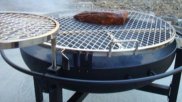 Alluring Our Steak On The Cowboy Grill Youtube Cowboy 31 In. Charcoal Grill And Fire Pit