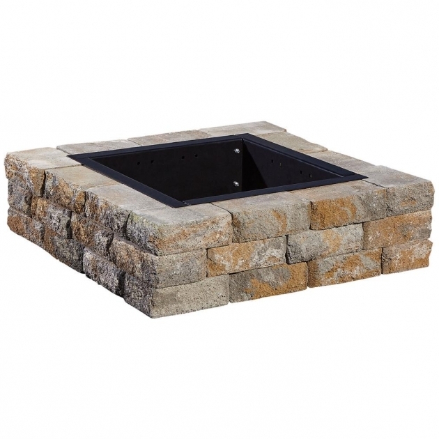 Delightful Pavestone Rumblestone 385 In X 14 In Square Concrete Fire Pit Rumblestone Square Fire Pit Instructions