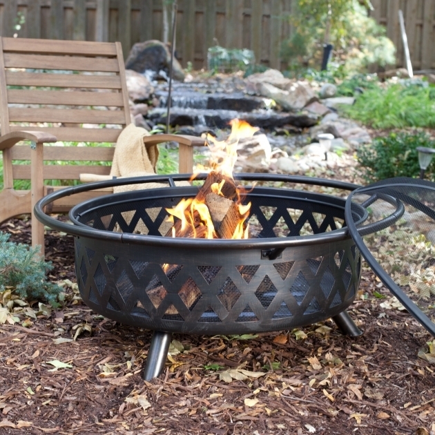 Delightful Red Ember Rubbed Bronze Crossweave 36 Inch Wood Burning Fire Pit Large Wood Burning Fire Pit
