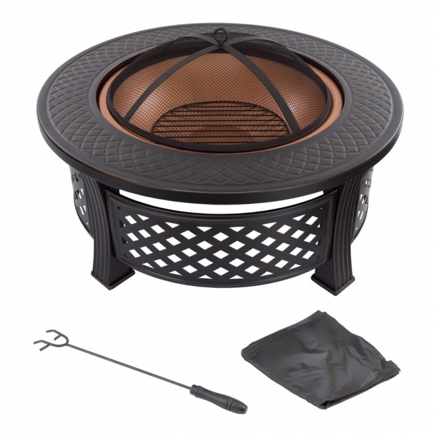Fascinating Pure Garden 32 In Steel Round Fire Pit With Spark Screen And Log Ll Bean Firepit