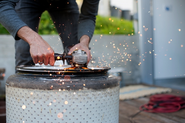 Image of How To Turn An Old Washing Machine Drum Into A Fire Pit Digital Washing Machine Drum Fire Pit For Sale