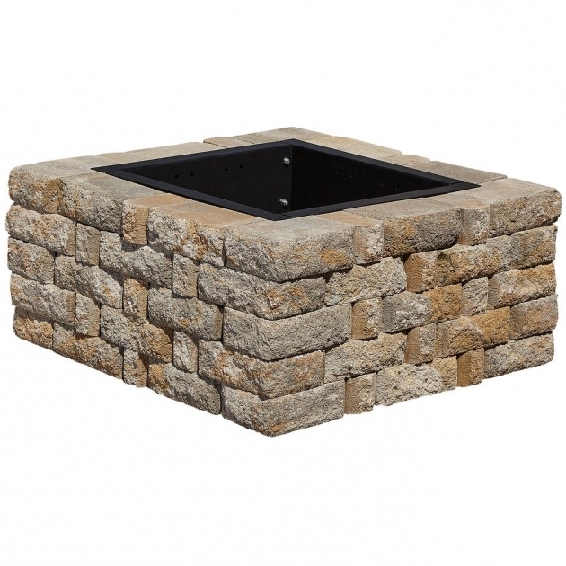Image of Pavestone Rumblestone 385 In X 14 In Square Concrete Fire Pit Rumblestone Square Fire Pit Instructions