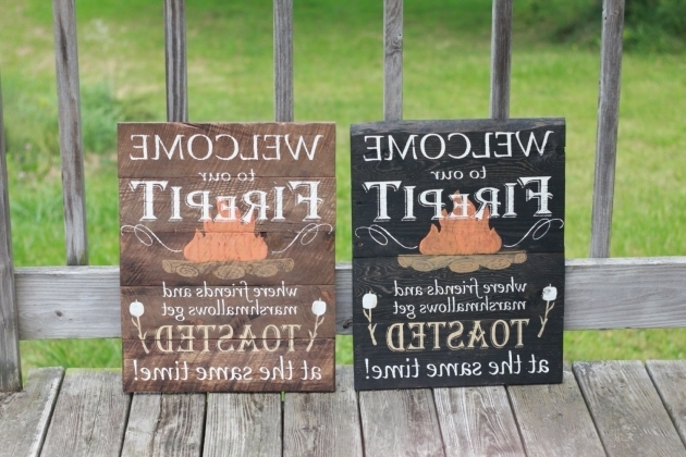 Image of Welcome To Our Firepit Personalized Firepit Sign Campfire Sign Fire Pit Signs