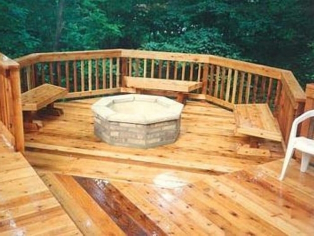 Image of Wood Deck With Fire Pit Outside Deck With Fire Pit Gallery Firepit On Wood Deck