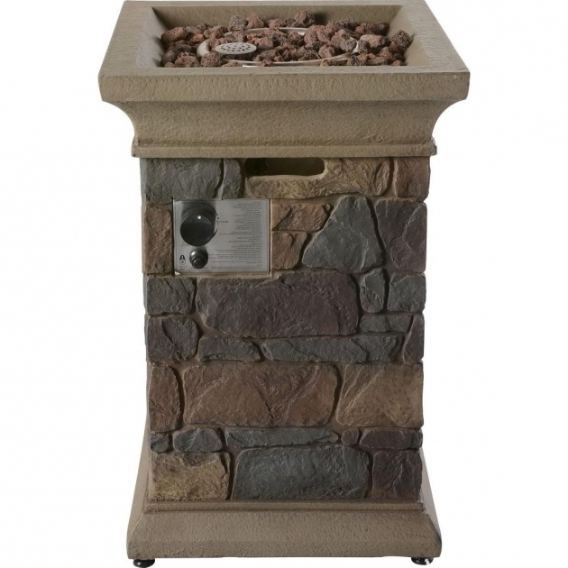 Incredible Hampton Bay Corinthian 30000 Btu Envirostone Propane Fire Column Home Depot Propane Fire Pit