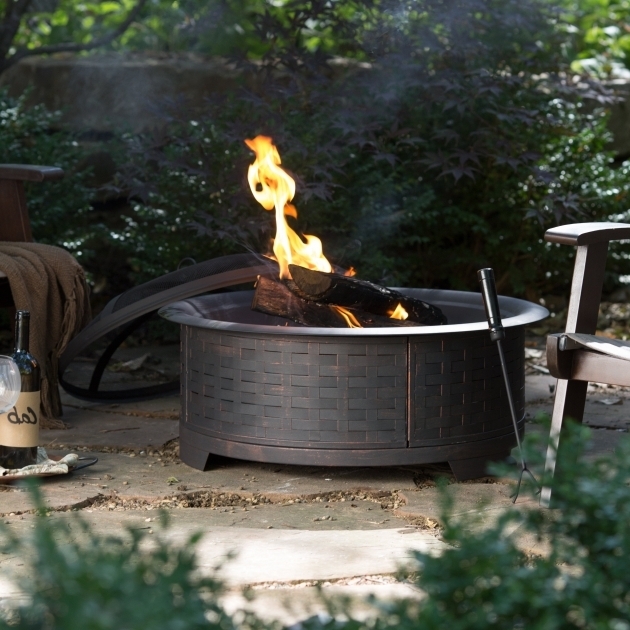 Incredible Red Ember Rubbed Bronze Crossweave 36 Inch Wood Burning Fire Pit Large Wood Burning Fire Pit