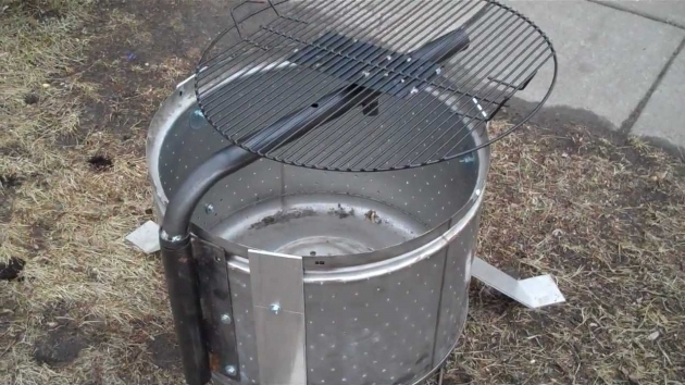 Inspiring Stainless Steel Washer Drum Fire Pit With Grill Youtube Washing Machine Drum Fire Pit For Sale