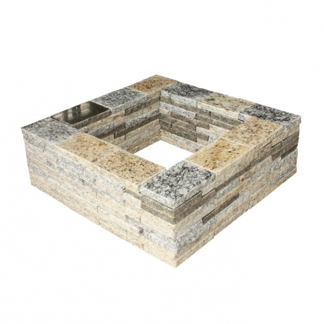 Outstanding Pavestone Splitrock 385 In W X 175 In H Square Fire Pit Kit In Rumblestone Square Fire Pit Instructions