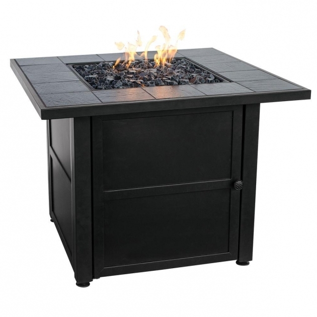 Outstanding Uniflame Slate Tile Propane Gas Fire Pit Gad1399sp The Home Depot Fire Pit Table Propane Home Depot