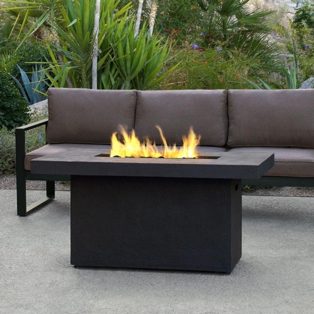 Picture of Real Flame Ventura 50 In Fiber Concret Rectangle Chat Height Fire Pit Table Propane Home Depot